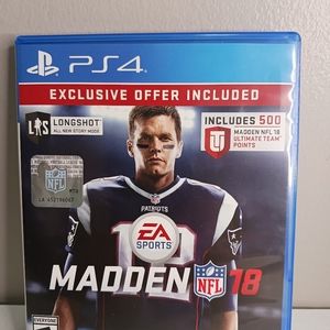 PlayStation 4, Madden NFL 18 used but in great condition, pre-owned very good